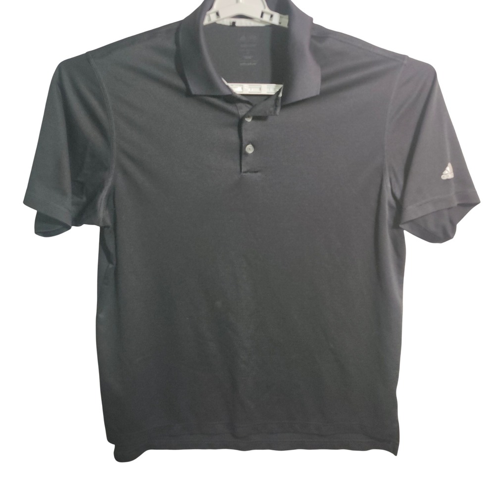 Adidas Mens Climalite Polo Shirt Black Short Sleeve Golf Top Z91615 Size‎ L
